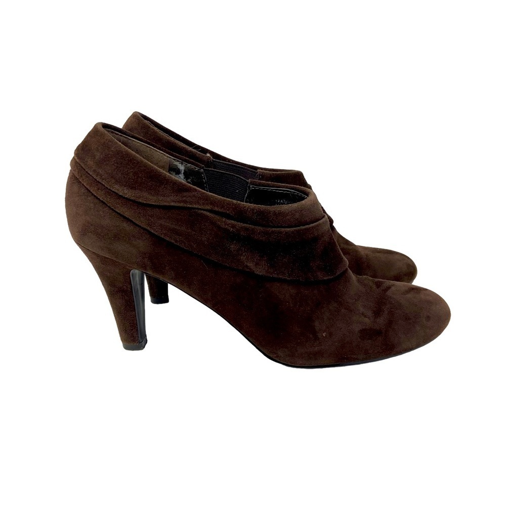 Tahari Chocolate Brown Leather Suede Shoes Size 7.5 Gerry.